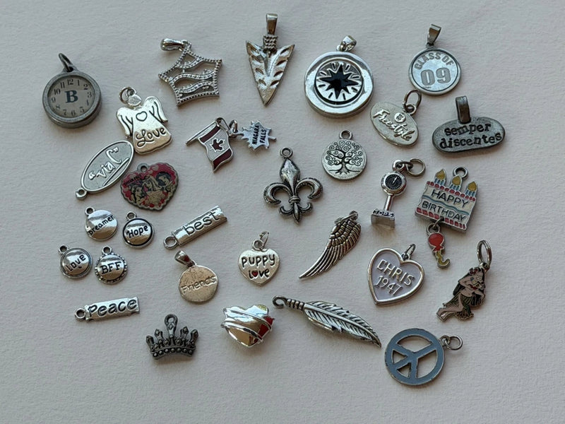 Pendants And Charms / Silver Tone / Jewelry Making / Lot / Vintage to Modern Charms
