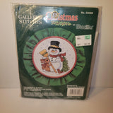 Bucilla Gallery of Stitches Snowman & Bunny Cross Stitch Kit #33058 NOS Sealed Model