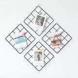 2pcs DIY Photo Wall Hanging Panel Grid Multi Function Metal Mesh Memo Board Model
