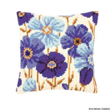 Vervaco stamped cross stitch kit cushion Blue anemones, DIY Model