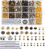 400 Set 4 Style Snap Fasteners Kit Including Leather Rivets, Eyelets, Grommets, Model
