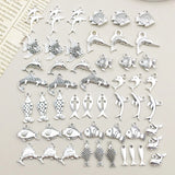 BULK 50Pcs Fish Dolphin Charms DIY Jewelry Making Pendants Antique Silver Charms