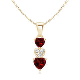 ANGARA Natural Garnet Heart Shape Pendant With Diamond in 14K Gold (AAA, 5MM) Charms