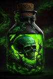 Skull Bottle Potion DIY 5D Diamond Painting Kit 12 x 16" New Dark Gothic Horror Model