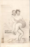 1950s RPPC Couple Posing Funny Carnival Cutout Board Dont Let Me Down Photo Model