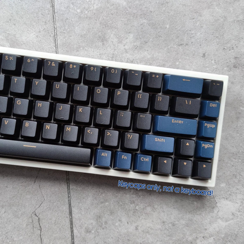 Navy Black PBT Keycaps Set Doubleshot for Cherry MX Mechanical Gaming Keyboards Model