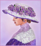 Bead embroidery kit Lady in lace hand embroidery needlework kit Model