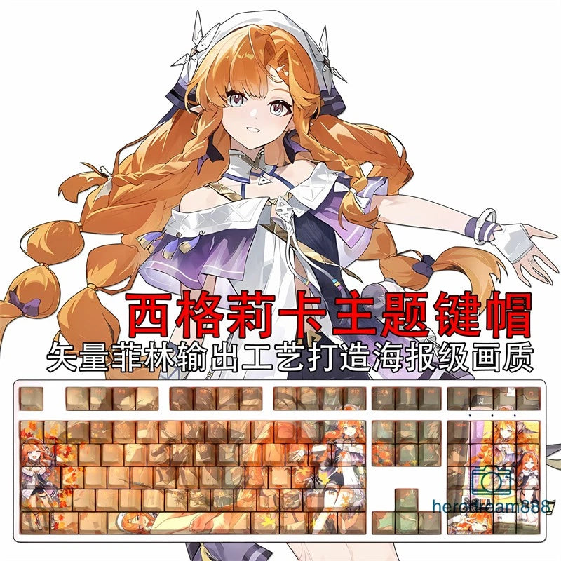 SIGRIKA 108 Keycaps NIKKE£ºThe Goddess of Victory PBT New for Cherry MX Keyboard Model