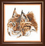 DIY Counted Cross Stitch Kit "Cat's tenderness" 10.8x10.8 in / 27.5x27.5 cm Model
