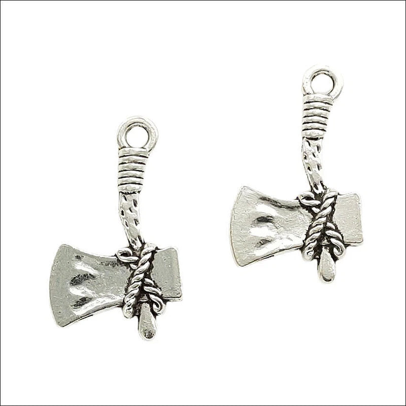 Lot 50pcs Hand Axe Antique Silver Charms Pendants for Jewelry Making 28*17mm Charms
