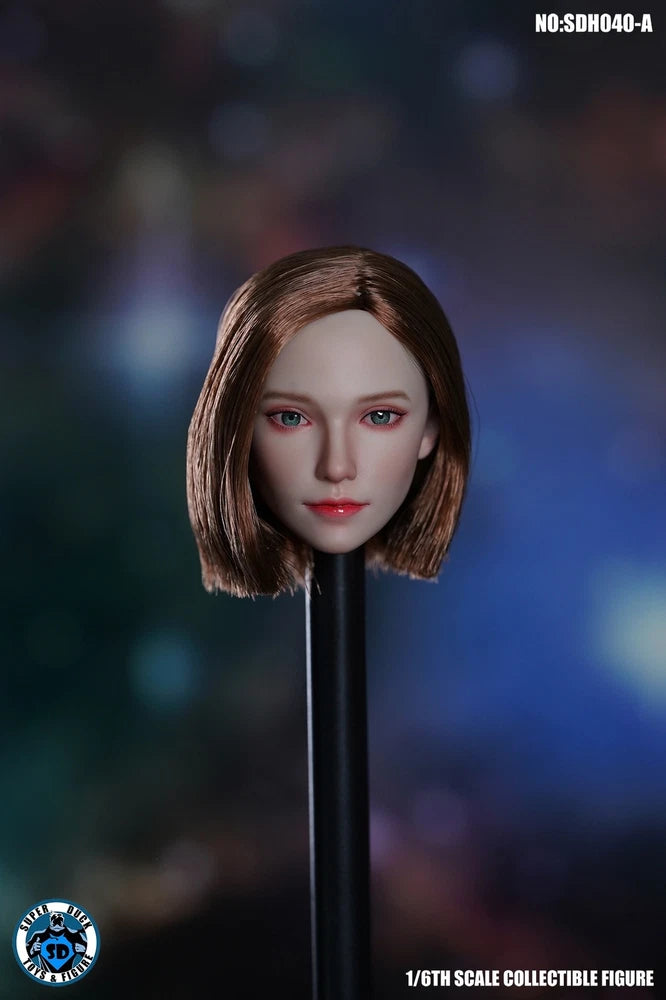 SUPER DUCK SDH040A 1/6 Mix Blood Girl Head Carving Suntan Skin Model Toys Model