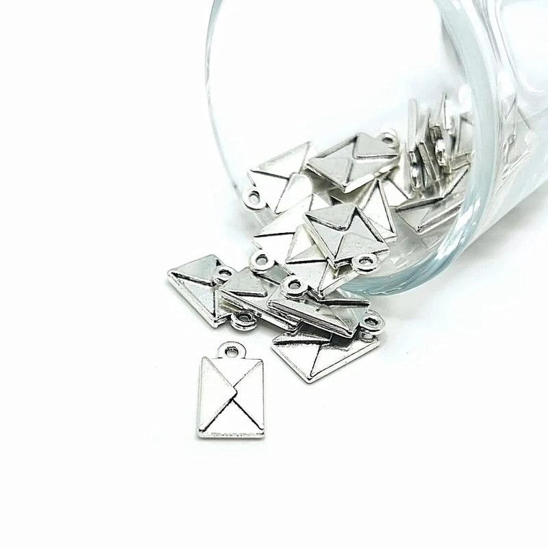 Silver Envelope Charms, Travel Charm, Mail, Letter Charm, 16 x 9 - US Seller Charms
