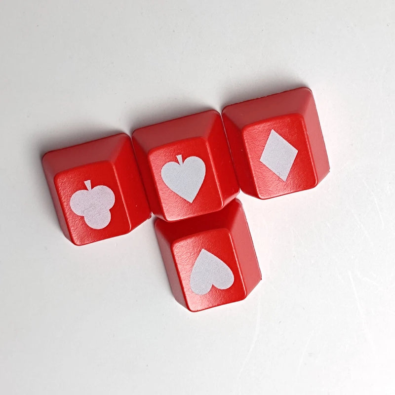 4 PCS Red ABS keycaps Translucent Keycaps OEM R4 Poker Keycaps Keyboard Parts Model