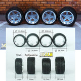 Scale Production 1/24 17" RUF Speedline Wheels w/Bridgestone Tyres Model