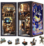Book Nook Kit for Adults, DIY Miniature Dollhouse Booknook Kit with Led Light, 3 Model