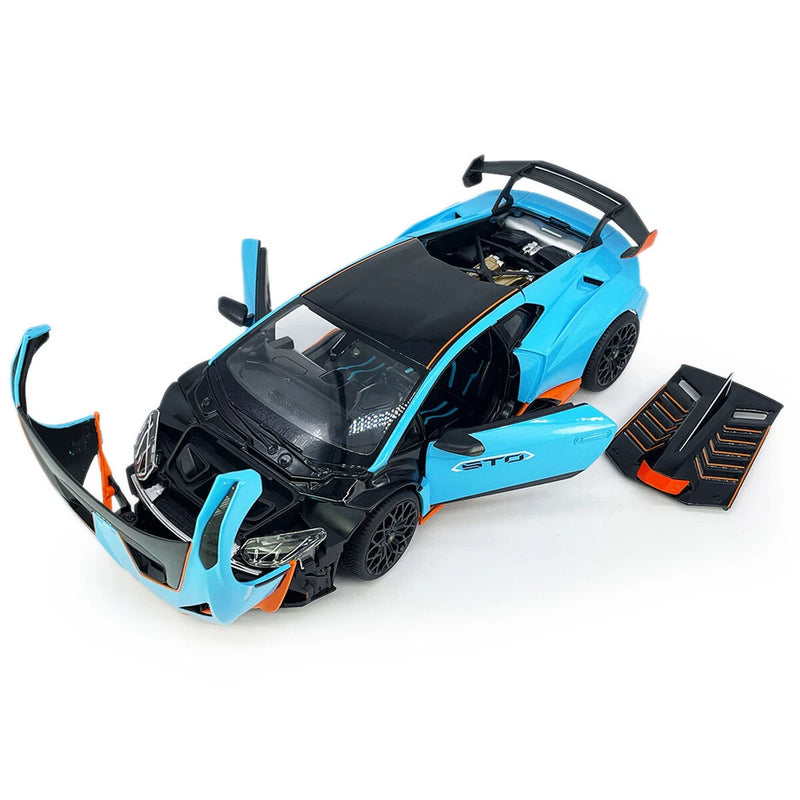 1/18 Lamborghini Huracan STO Model Car Metal Diecast Collectible Vehicle Blue Model