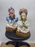1940s Cordey Porcelain Pair Of Lady Bust Figurines AS IS Nice Display Model