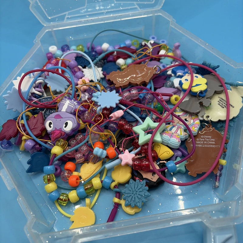 Disney Frozen Bead Jewelry Kit Lot Tara Toy Case Charms DIY Craft Set Model
