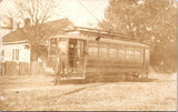 RPPC Real Photo Postcard Indiana Interurban FRANKLIN on the sign board Model