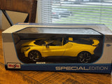 Maisto 1:18 Bugatti Mistral Yellow Diecast Model Car Special Edition Model