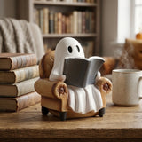 Spooky For Book Reader Figurine for Halloween Decor For Book Lovers Desk Shelf Model