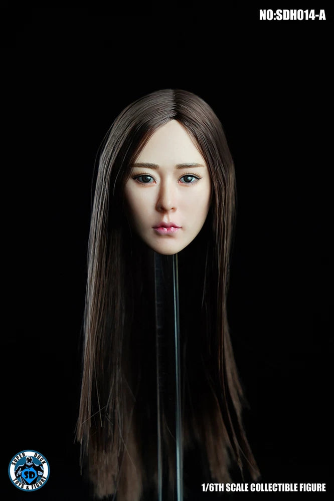 SUPER DUCK SDH014 1/6 Customized Asia Girl Head Carved Model Toys Model