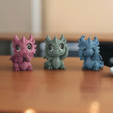 3-PC Set 3"H Mini Dragon Set Figurine Ornament Home Decor Unique Gift Model