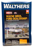 Walthers Wayne Bros. Ford Dealership - Kit - HO Scale Model Railroad Building Model