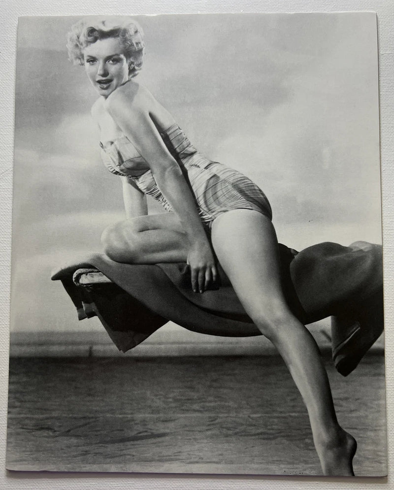 Vintage Hollywood Starlet Marilyn Monroe Swimsuit On Diving Board Reprint B/W Model