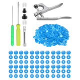 Plastic Snaps Fasteners with Snap Pliers, 150 Set T5 No-Sew Button Kit Sky Blue Model