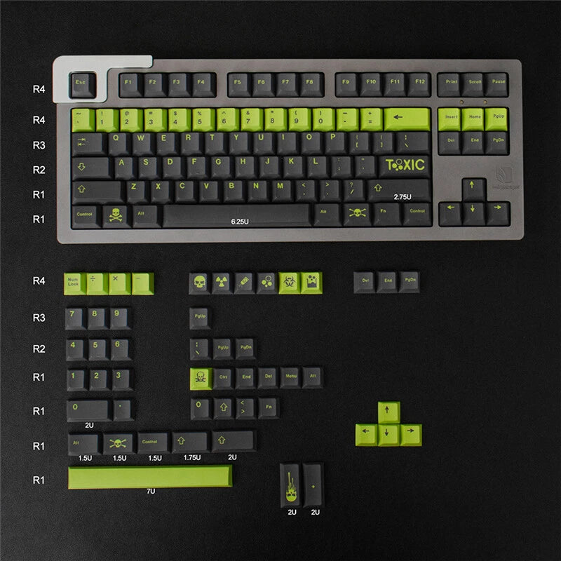 Toxic Keycap PBT Green Cherry Profile 137key/Set for MX Keyboard GMK Copy Ver. Model