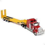 1/50 Scale Kenworth W900 Semi Truck with Lowboy Flatbed Trailer Die-Cast Model ?C Model