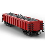 Modubrix Mocs Bricks Sets Gondola Car W/ Gravel Load Train 563 Pieces Toys Kits Model