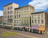 Z Scale Buildings - Downtown apartments with shops  Cardstock kit set CZ017 Model