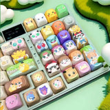 pokemon  Anime MOA PBT Keycaps 140 Keys Set For Mechanical Keyboard Model