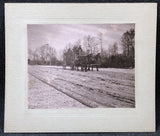 Man Delivering Lumber Wagon Horses Antique Board Mounted Photograph Image Model