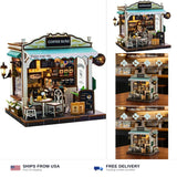 DIY Miniature House Kit, Dollhouse Diorama with LED Lights - Cafe Rure | 3D w... Model
