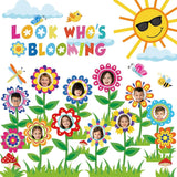 Spring Bloom Flower Bulletin Board Decorations Set Classroom Grow Craft 88 PCS Model
