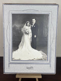 VTG 1920¡¯s 1930¡¯s Wedding Photo Husband Wife Cardboard Frame Syracuse NY 14¡± Model