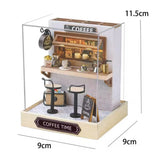 New Coffee Shop Scene Miniature Toy Unassembled DIY 5x4x4 with LIGHTS Model