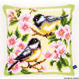 Vervaco stamped cross stitch kit cushion Birds and blossoms, DIY Model