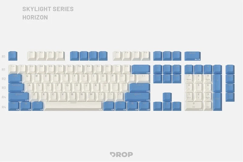 NEW SEALED DROP Skylight Keycaps Horizon Blue White Two Tone MDX-34629-4 Model