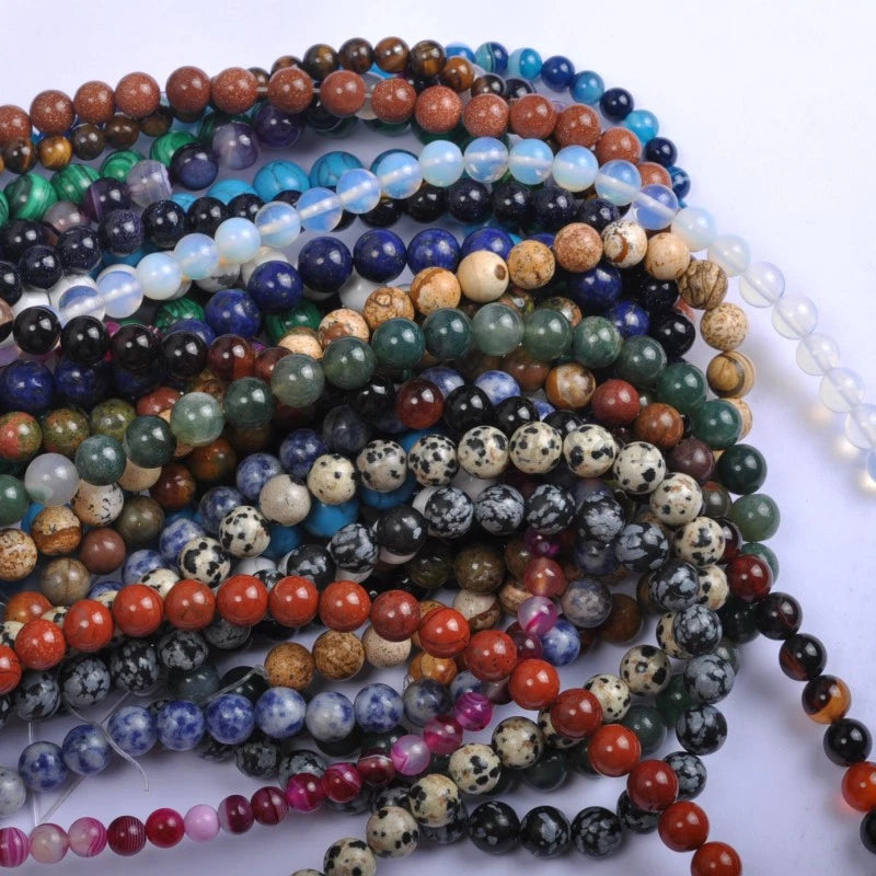 Wholesale Natural Gemstone Round Charms Spacer Loose Beads 4MM 6MM 8MM 10MM 12MM Charms