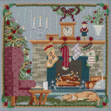Stockings Were Hung Cross Stitch Kit Mill Hill 2018 St Nick Quartet MH171831 Model