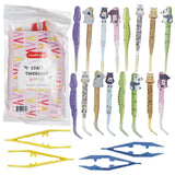 Incraftables Kids Tweezers 20pc, Assorted Plastic Tweezers for Crafts Model