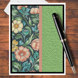 Floral Design Embossed Handmade A2 DIY Greeting Card Kit, Set of 6 w/Envelopes Model