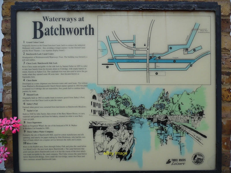 Photo 6x4 Information Board at Batchworth Lock Canal Centre (2) Rickmansw c2021 Model