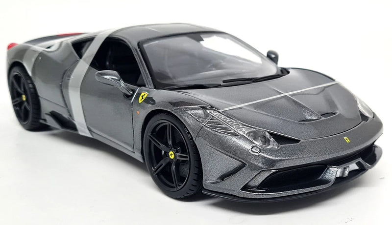 Maisto 1/18 Ferrari 458 Speciale Metallic Grey Diecast Scale Model Car Model