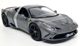 Maisto 1/18 Ferrari 458 Speciale Metallic Grey Diecast Scale Model Car Model