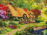 Needlework Embroidery DIY Counted Cross Stitch Kits 14 ct Woodland Walk Cottage Model